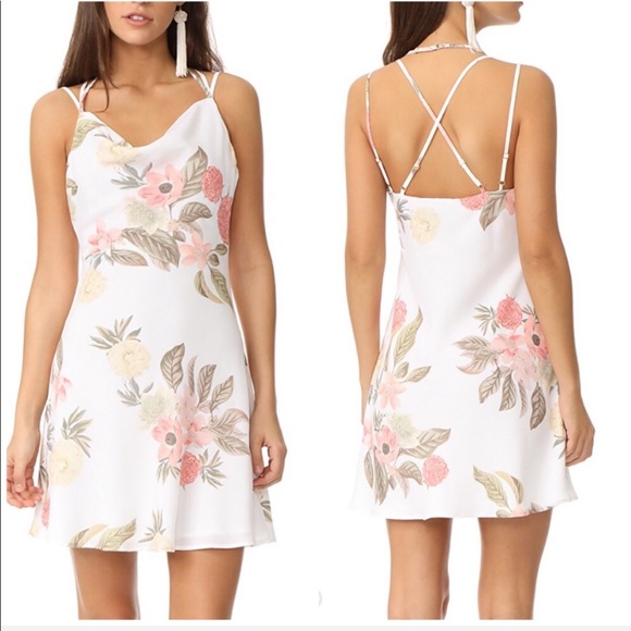 Somedays Lovin Dresses & Skirts - Somedays Lovin • White Pink Floral Mini Slip Dress
